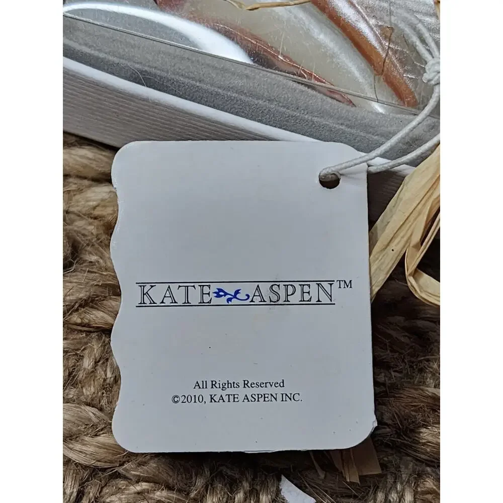 KATE ASPEN Conch Sea Shell Bottle Opener White Peach NEW in Box 4 1/4 inch Gift